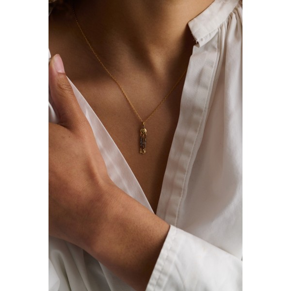 5 Octobre sidabro kaklo papuošalas su deimantais 